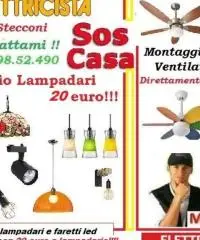Montaggio lampadario Roma Tiburtina
