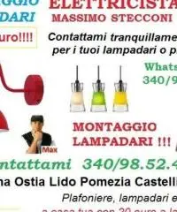 Montaggio lampadario Roma Tiburtina