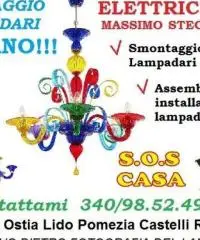 Montaggio lampadario Roma Tiburtina