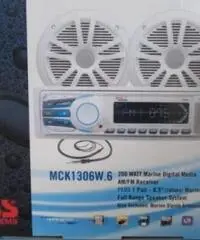 Kit autoradio con casse 180Watt nautico Kit autoradio con casse 180Watt nautico