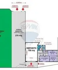 Deposito 200 mq con 800 mq di spazio esterno Deposito 200 mq con 800 mq di spazio esterno