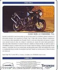 TRIUMPH Speed Triple 900 ISCRITTA FMI + KIT CARLO TALAMO TRIUMPH Speed Triple 900 ISCRITTA FMI + KIT CARLO TALAMO