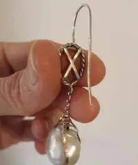 Orecchini argento, corniole e perle